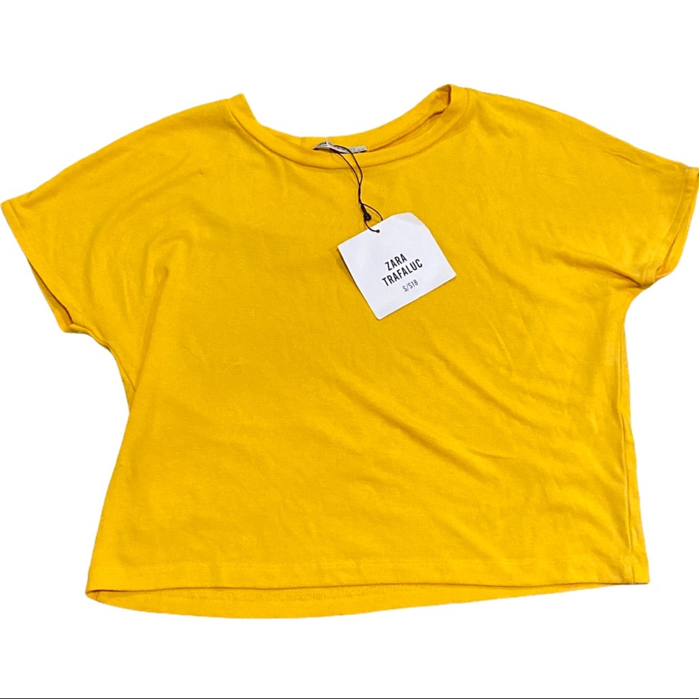 NWT Zara Trafaluc Yellow Crop Top